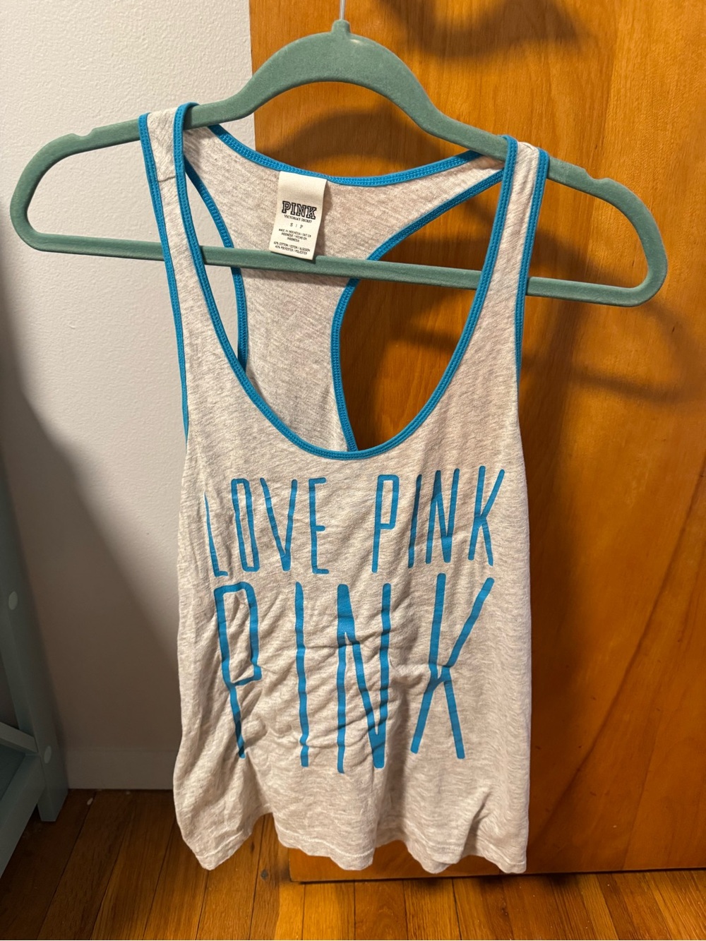 PINK Victoria’s Secret Small Graphic Racerback Tank Top